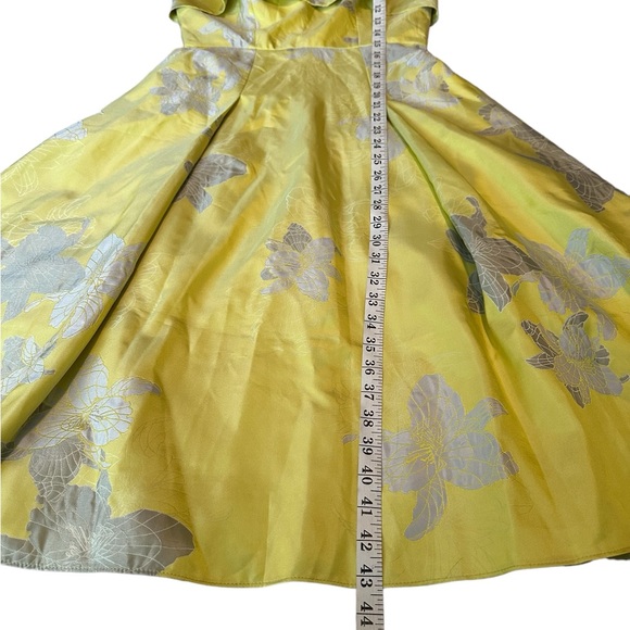 Badgley Mischka "Brianna" Dress PTP 17 Waist 14 Green - Pockets A line - Picture 9 of 16